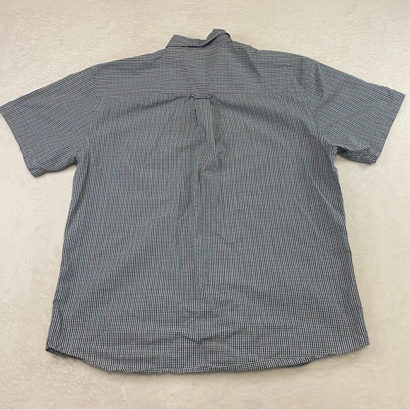 Pendleton Short Sleeve Button Shirt XL Mini Check Red Blue Green Cotton Nylon - Picture 6 of 10